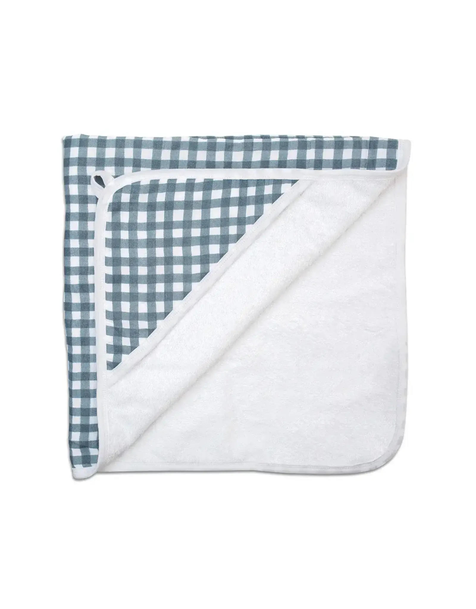 Lulujo Baby Lulujo Hooded Towel Navy Gingham