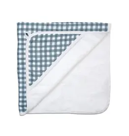 Lulujo Baby Lulujo Hooded Towel Navy Gingham