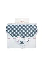 Lulujo Baby Lulujo Hooded Towel Navy Gingham