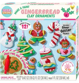 Bright Stripes Make & Paint Gingerbread Clay Ornaments