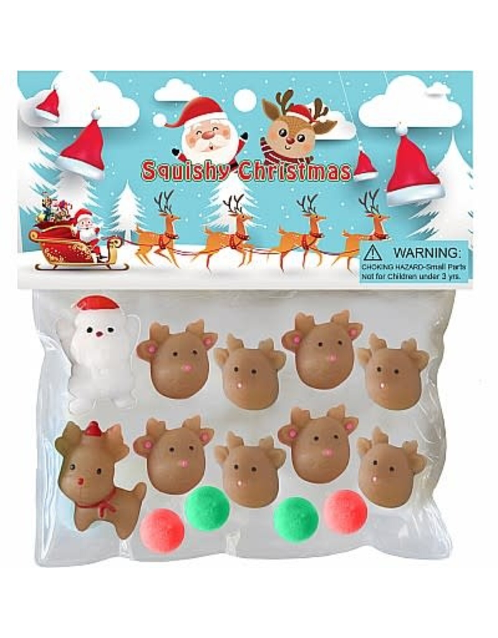 Zorbitz Taba-Zaba Squishy Santa with Reindeer 10 Piece