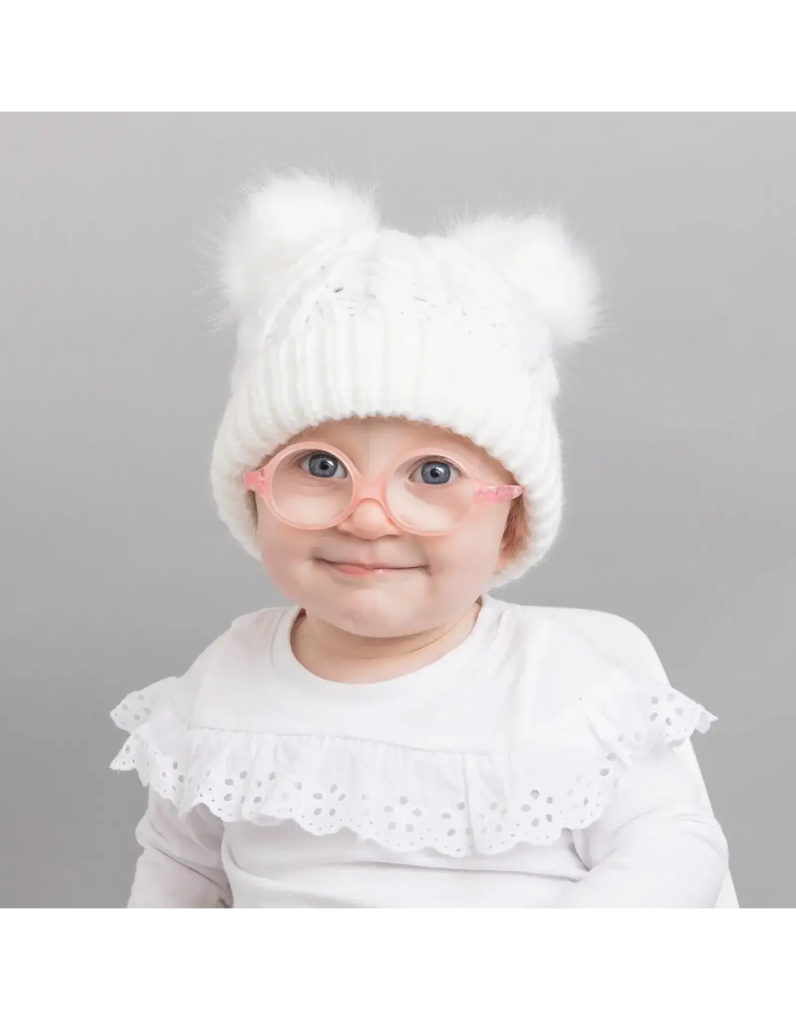 Huggalugs Winter White Flutter Beanie Hat Baby & Kids Medium