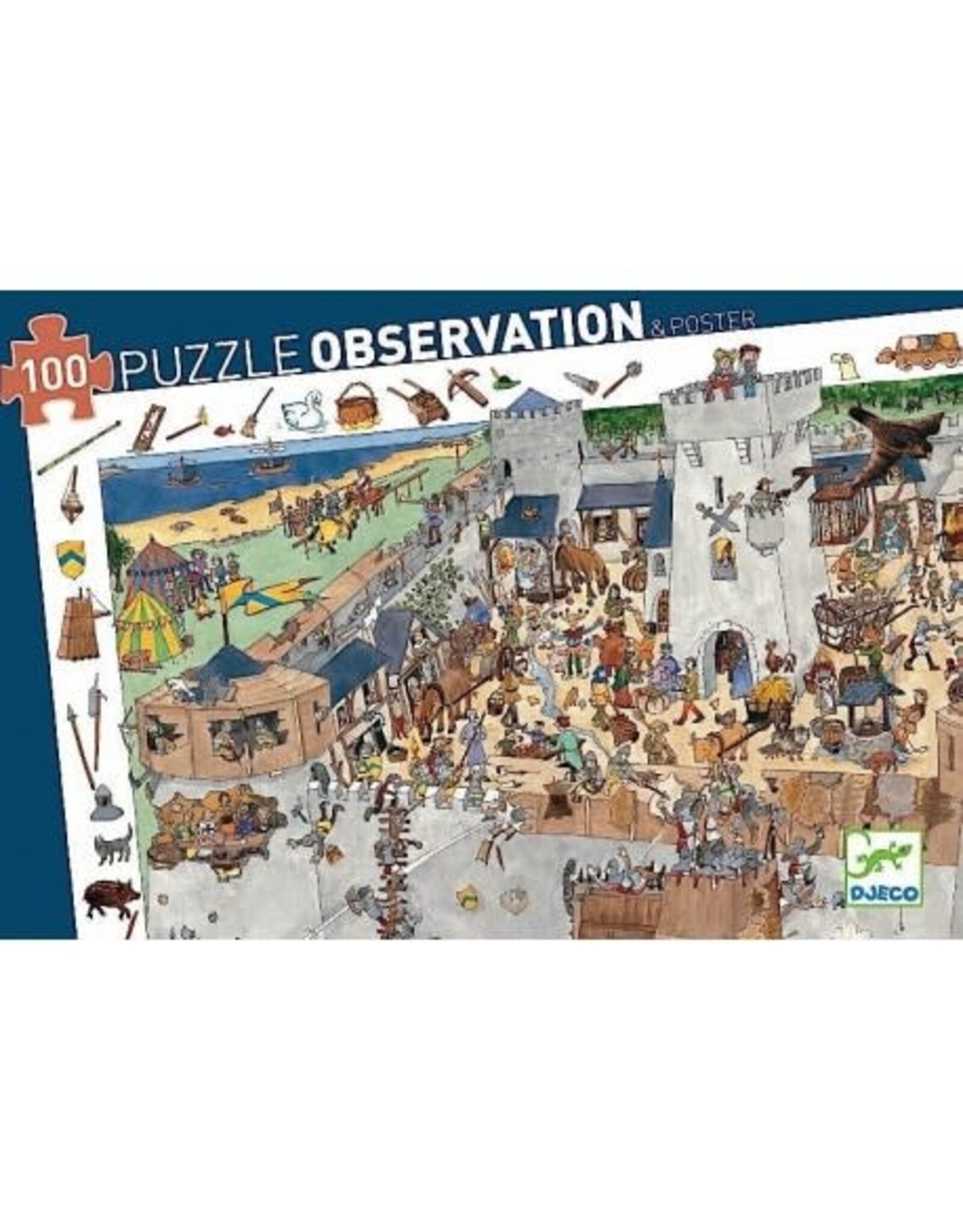 Djeco 100 Pieces Observation Puzzle Fortified Castle