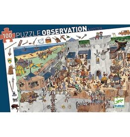 Djeco 100 Pieces Observation Puzzle Fortified Castle