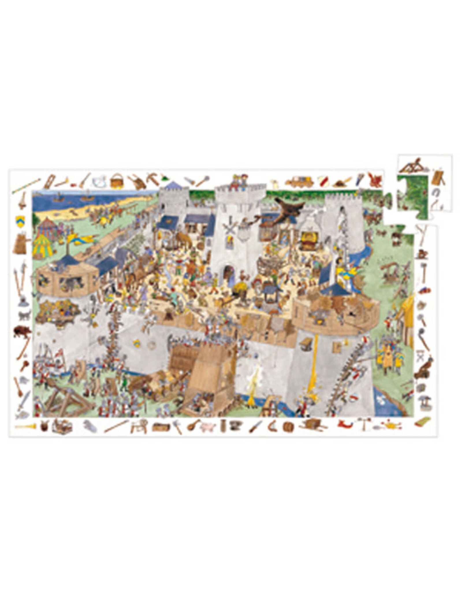 Djeco 100 Pieces Observation Puzzle Fortified Castle