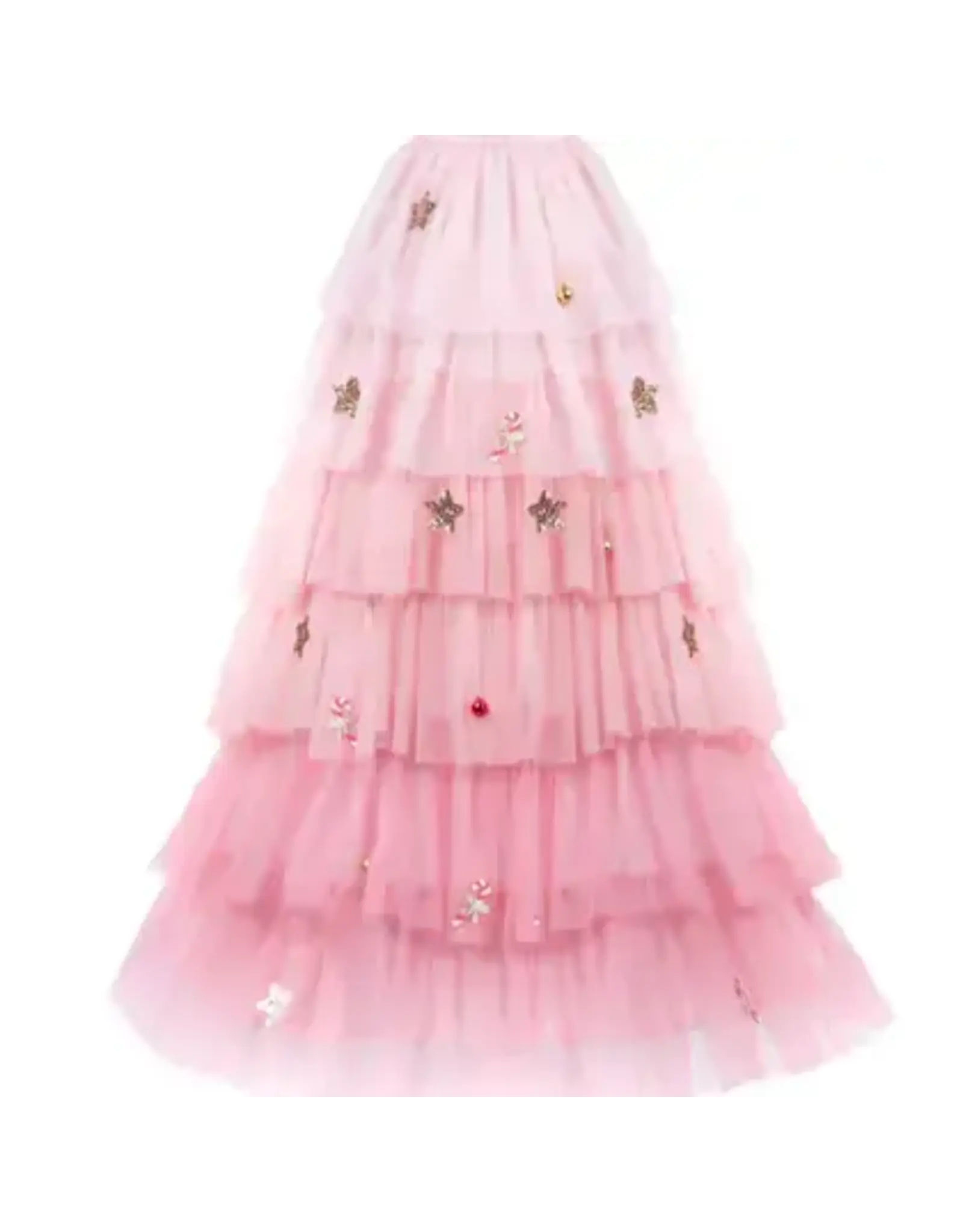 Great Pretenders Christmas Tree Dress & Headpiece Blush Size 3-4