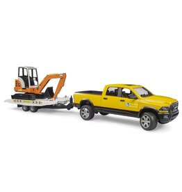 Bruder Toys America Inc Ram Rental Service with Trailer and Mini Excavator