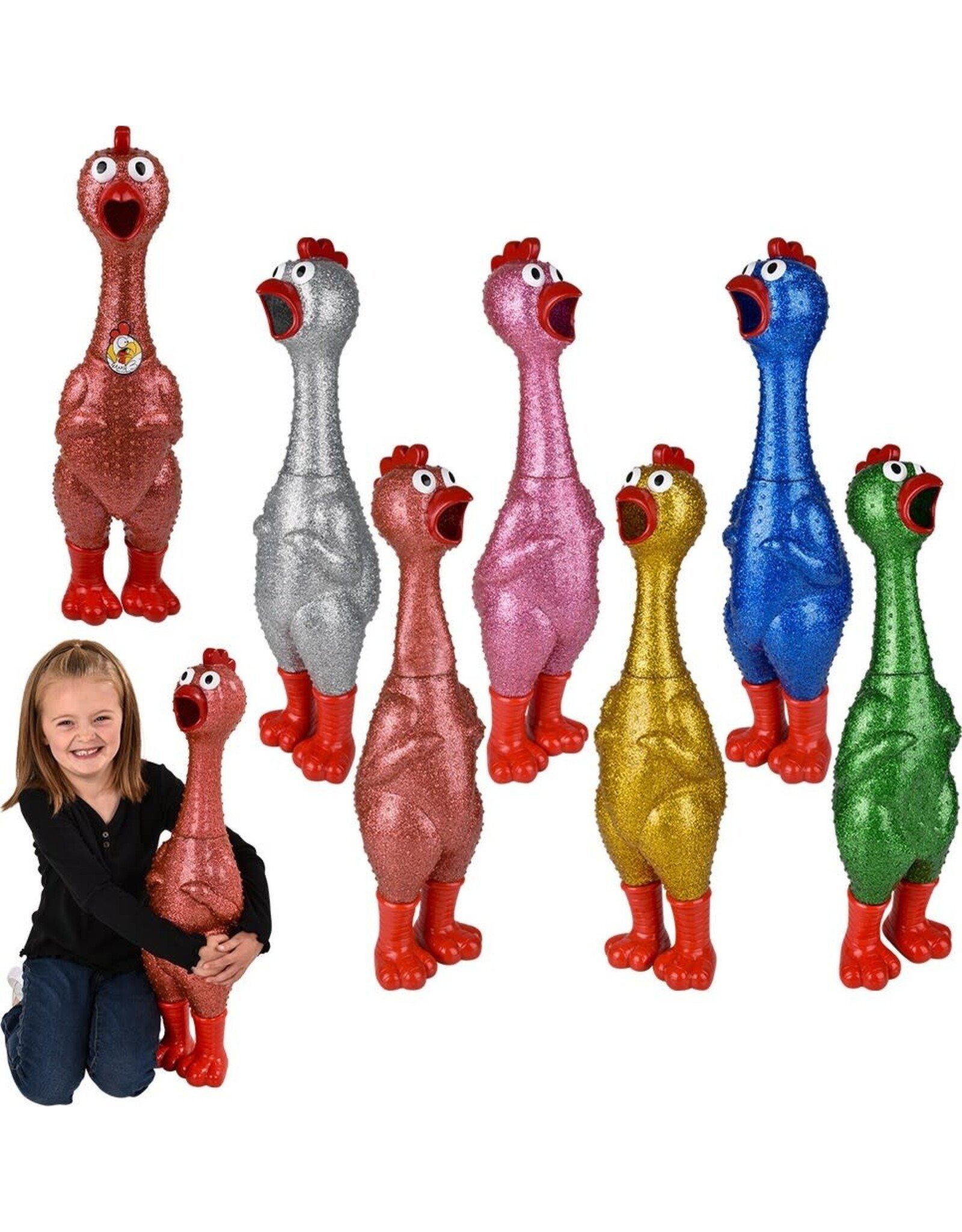 The Toy Network Giant Sparkle Rubber Chicken