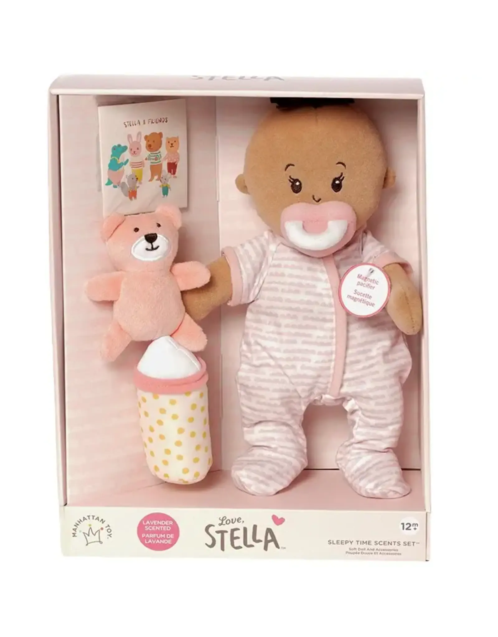 Manhattan Toy Love, Stella Sleepy Time Set Beige Doll with Brown Tuft