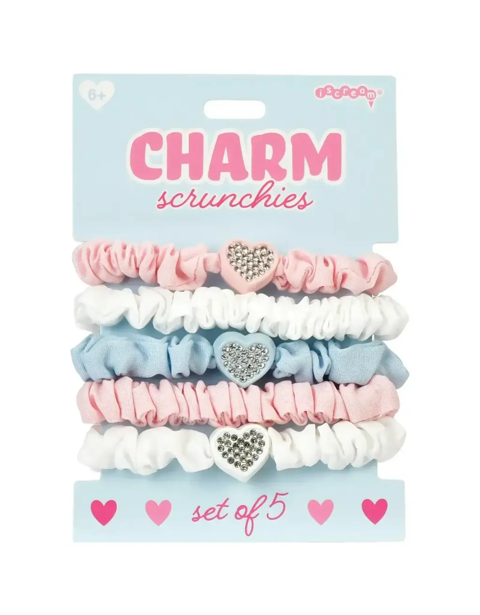 Iscream Heart Charm Scrunchie Set