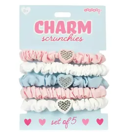 Iscream Heart Charm Scrunchie Set