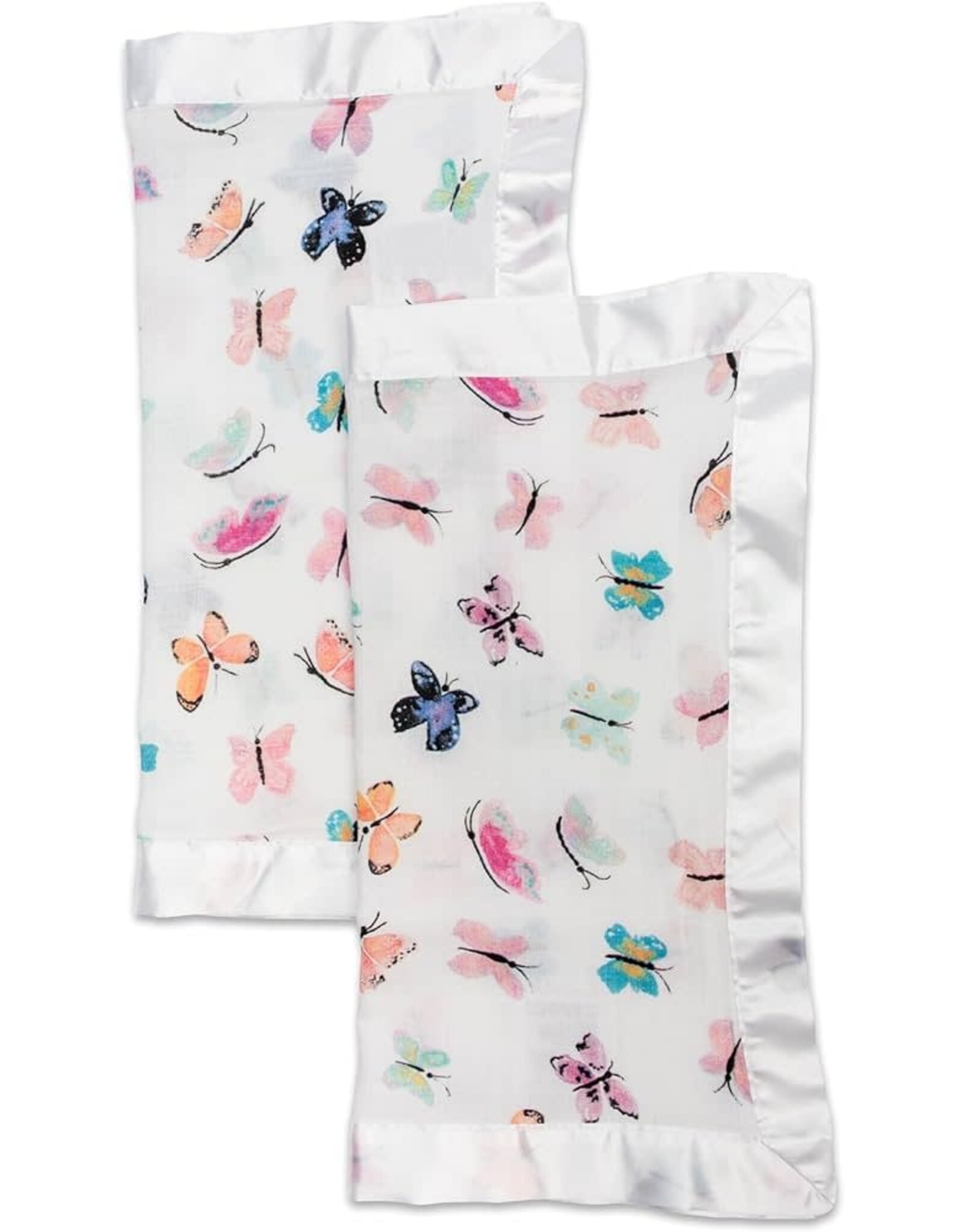 Lulujo Baby Security Blanket 2 Pack Muslin Cotton Butterfly