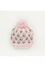 Huggalugs Bitty Blooms Blush Beanie Hat for Baby & Kids XS (newborn)