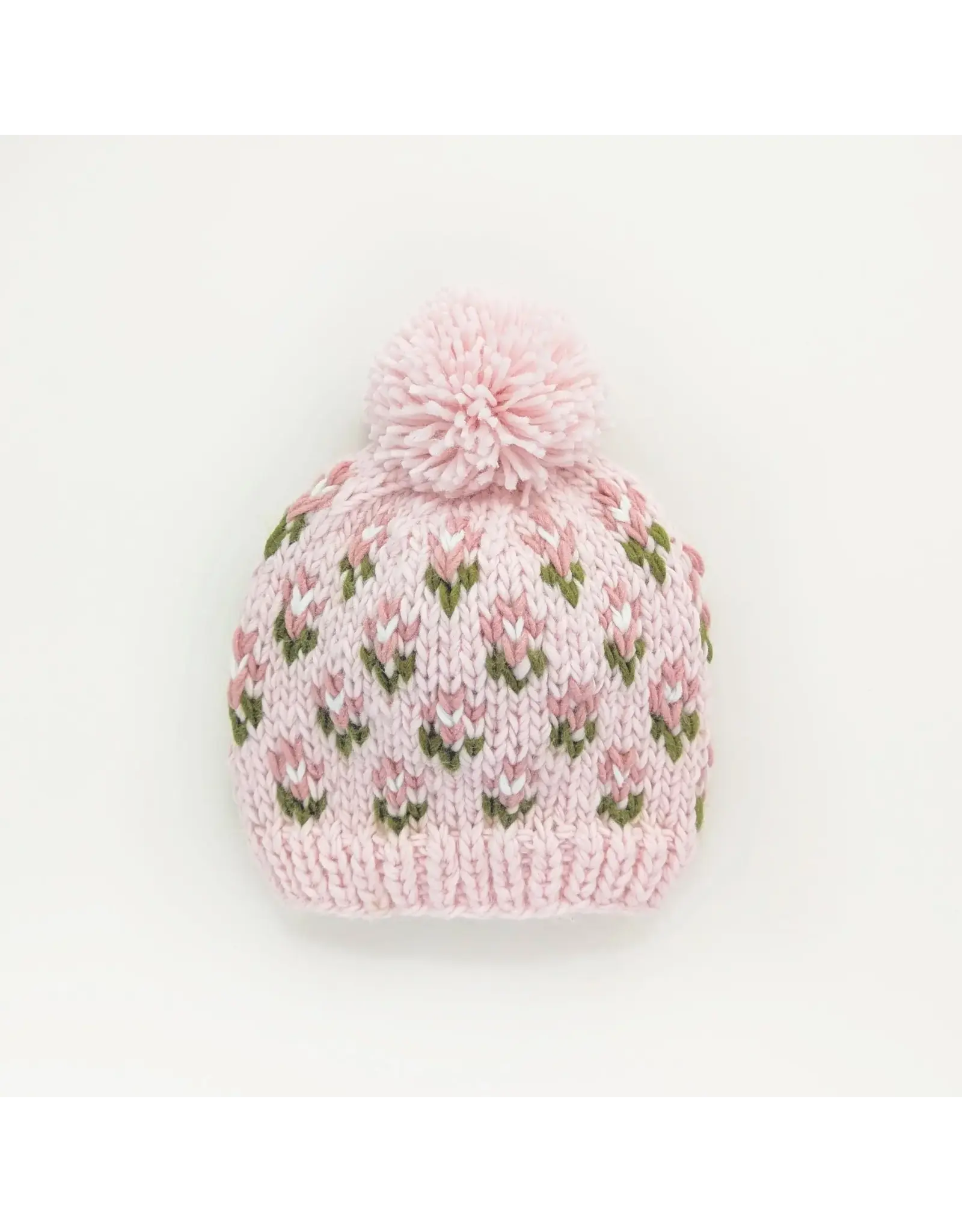 Huggalugs Bitty Blooms Blush Beanie Hat for Baby & Kids XS (newborn)