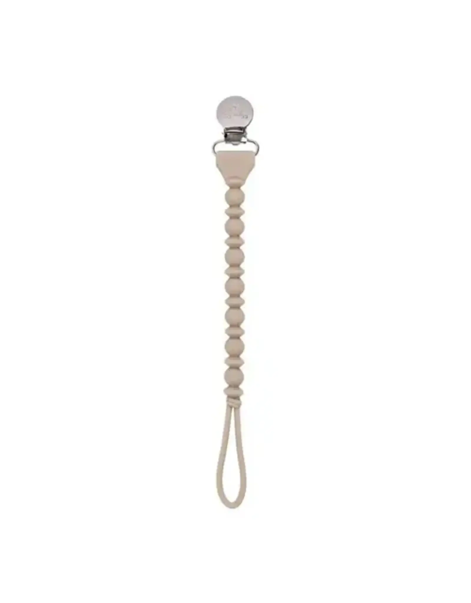 Itzy Ritzy Sweetie Strap Silicone One Piece Pacifier Clips Beige