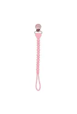 Itzy Ritzy Sweetie Strap Silicone One-Piece Pacifier Clip Pink Beaded
