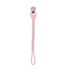 Itzy Ritzy Sweetie Strap Silicone One-Piece Pacifier Clip Pink Beaded