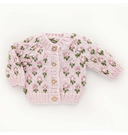 Huggalugs Bitty Blooms Blush Cardigan Sweater 18-24 months