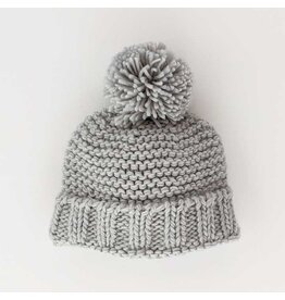 Huggalugs Ice Grey Garter Stitch Beanie Hat Baby & Kids M (6-24 months)