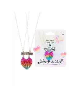 Great Pretenders Glamour Gals Tear & Share Necklaces, 2pc