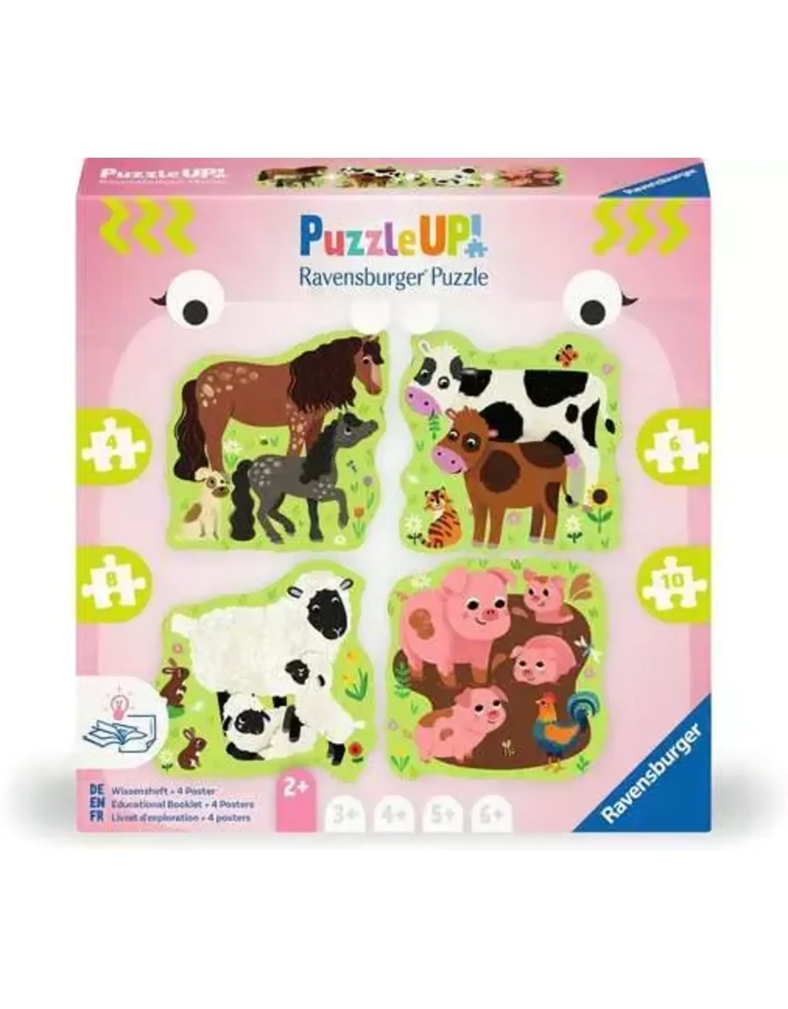 Ravensburger Puzzle Up Farm Animals 4, 6, 8, 10 Piece Puzzles