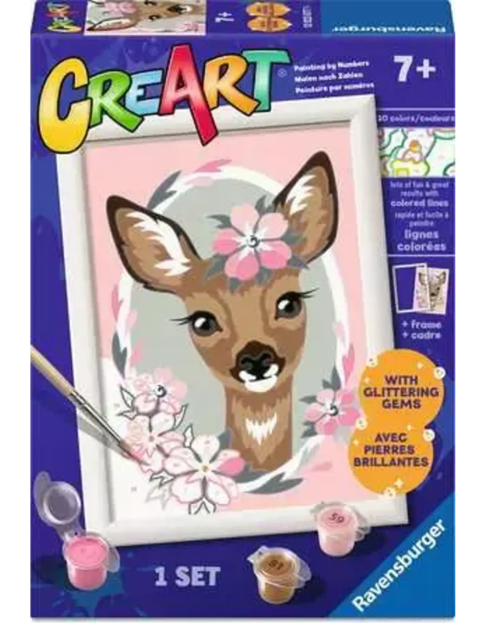 Ravensburger CreArt Delightful Deer w/ Gems 12x18cm