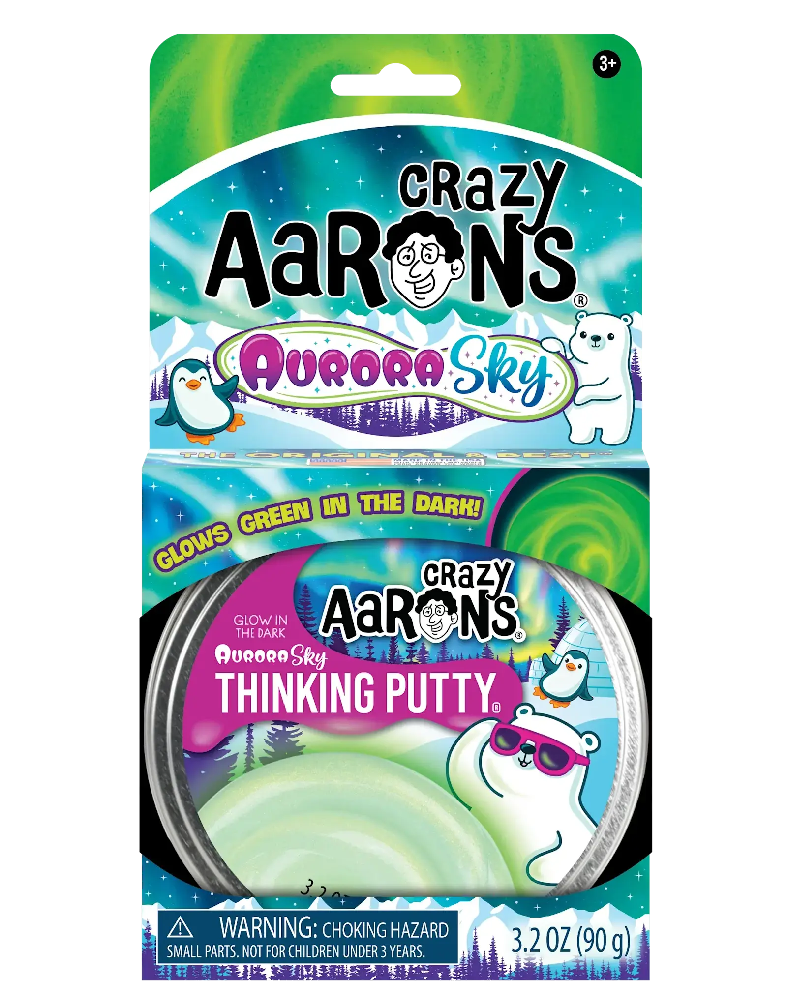 Crazy Aaron's Putty World Aurora Sky Full Size 4" Thinking Putty Tin