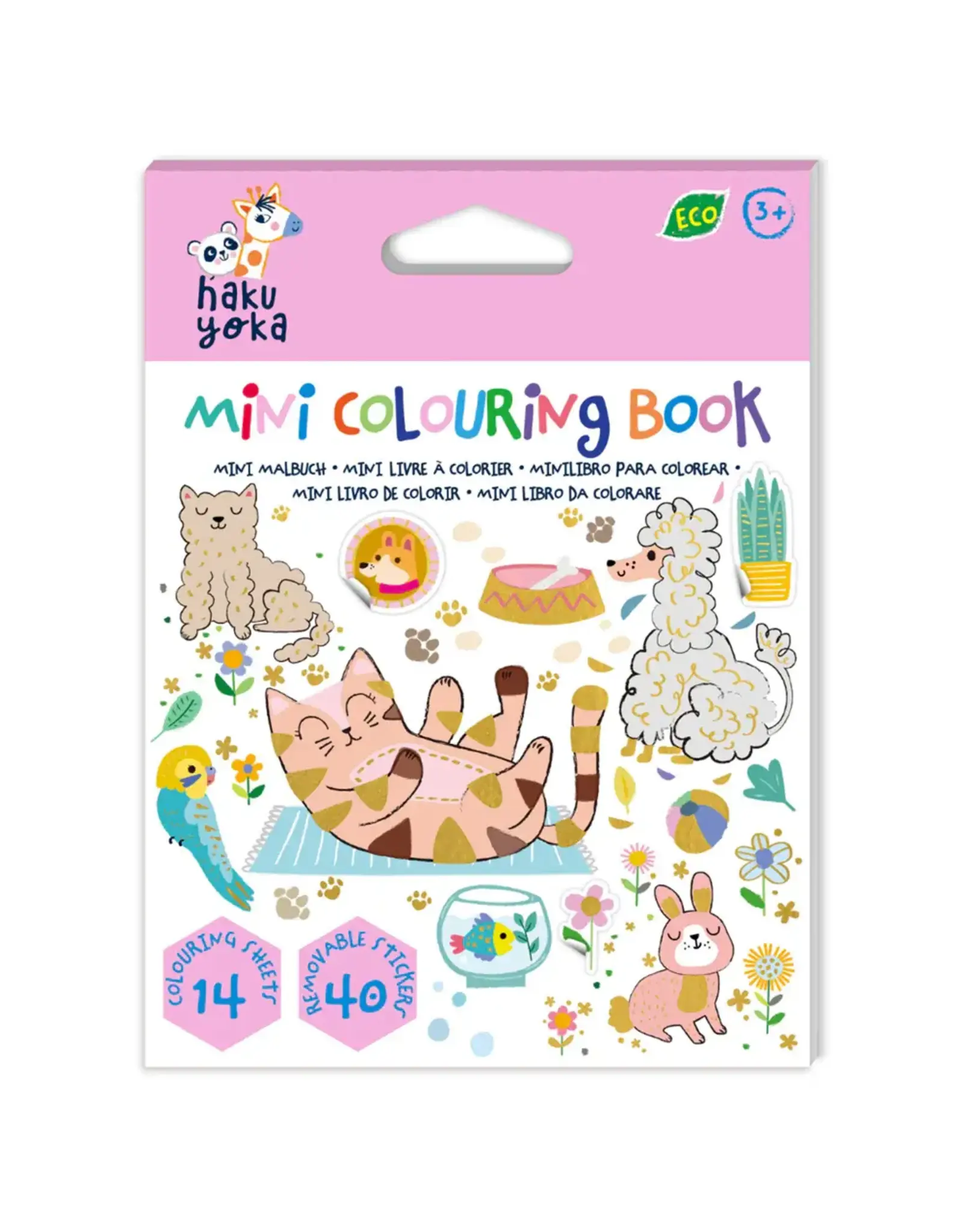 Haku Yoka Mini Colouring Book Pets