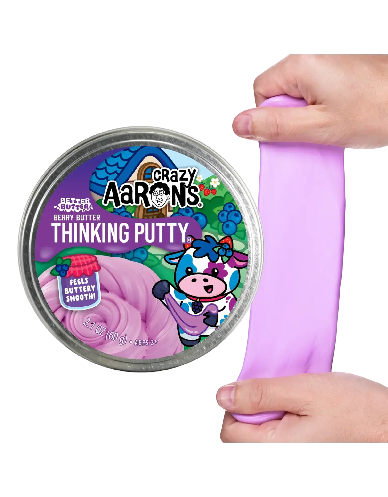 Crazy Aaron's Putty World Better Butter Berry Full Size 4" Thinking Putty Tin