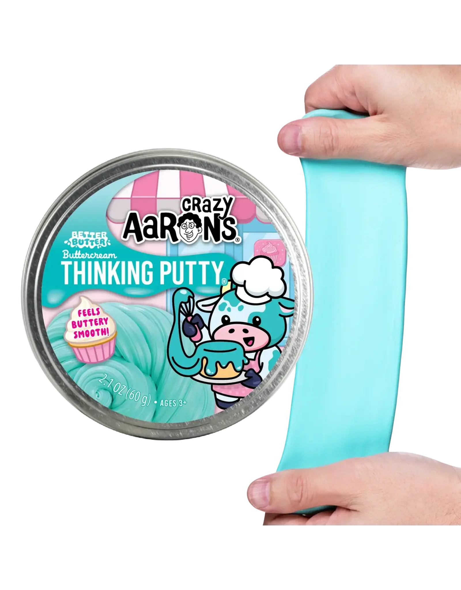 Crazy Aaron's Putty World Better Butter Buttercream Full Size 4" Thinking Putty Tin