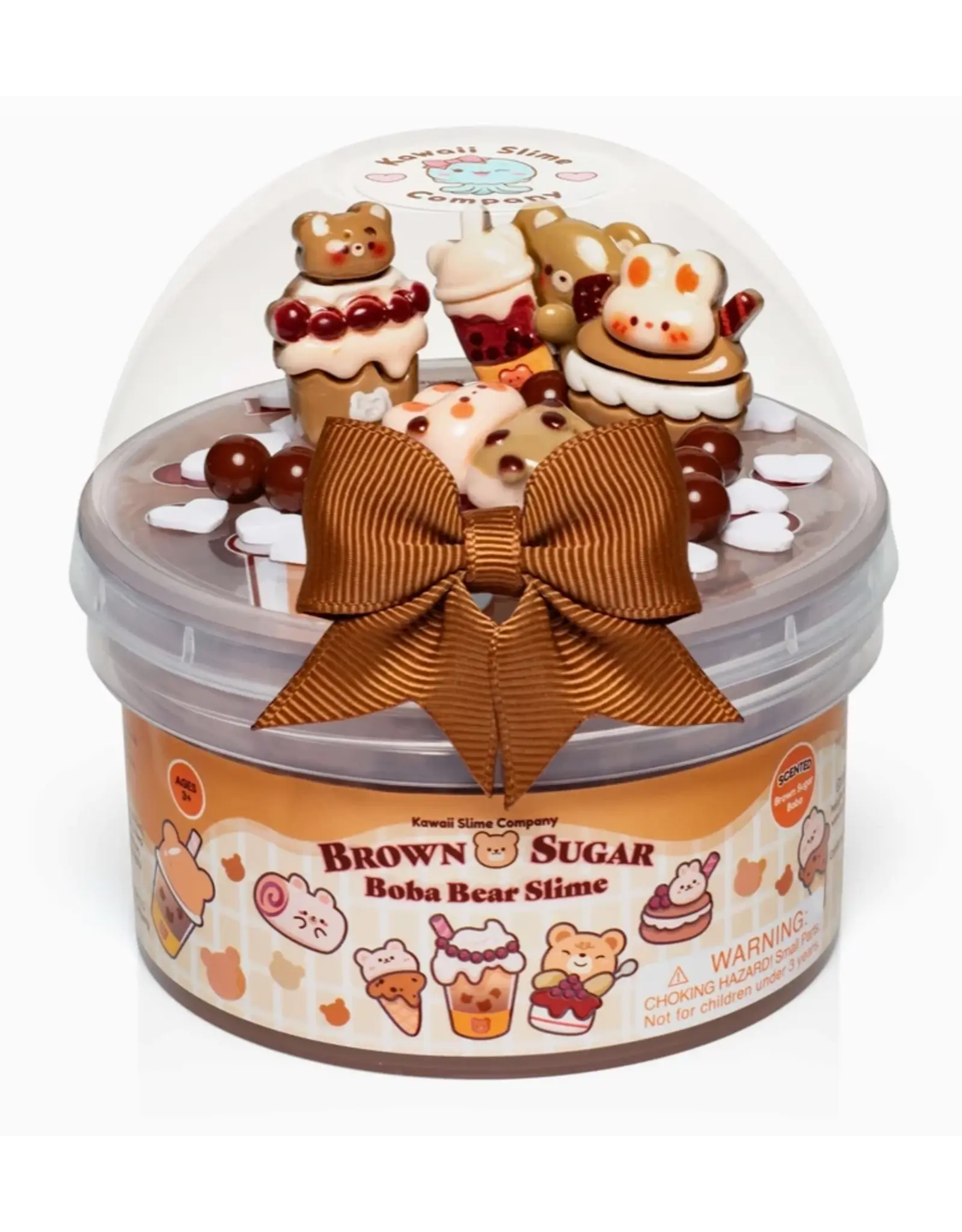 Kawaii Slime Brown Sugar Boba Bear Signature Dome Slime