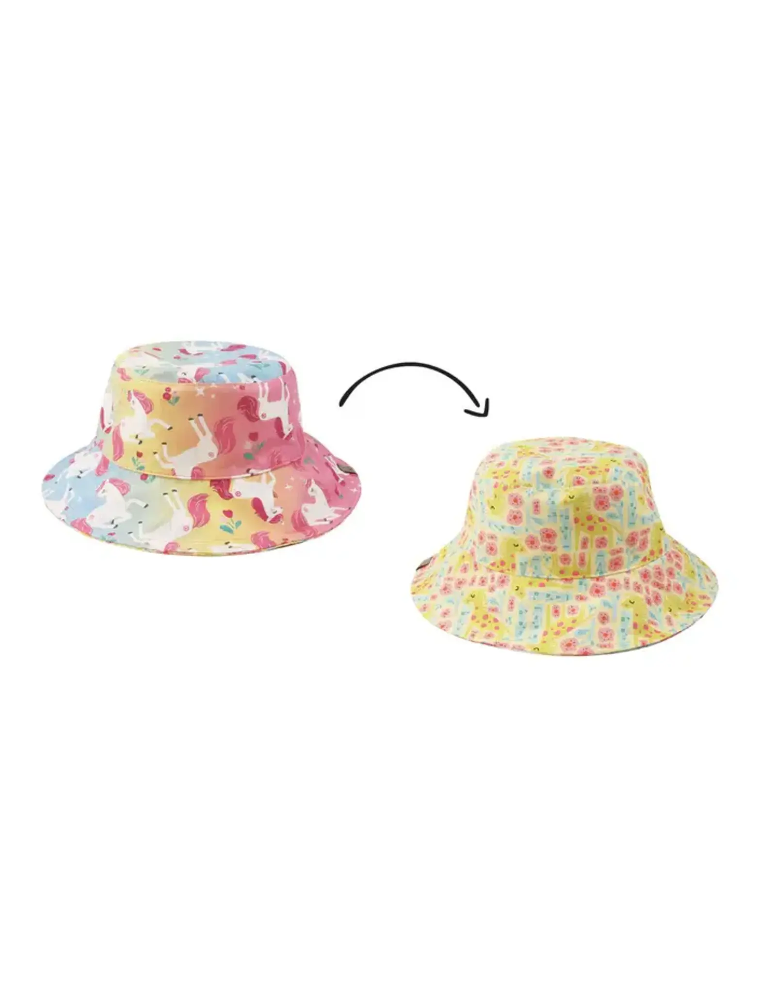 FlapJackKids Reversible Sun Hat Unicorn & Giraffe 6-24M
