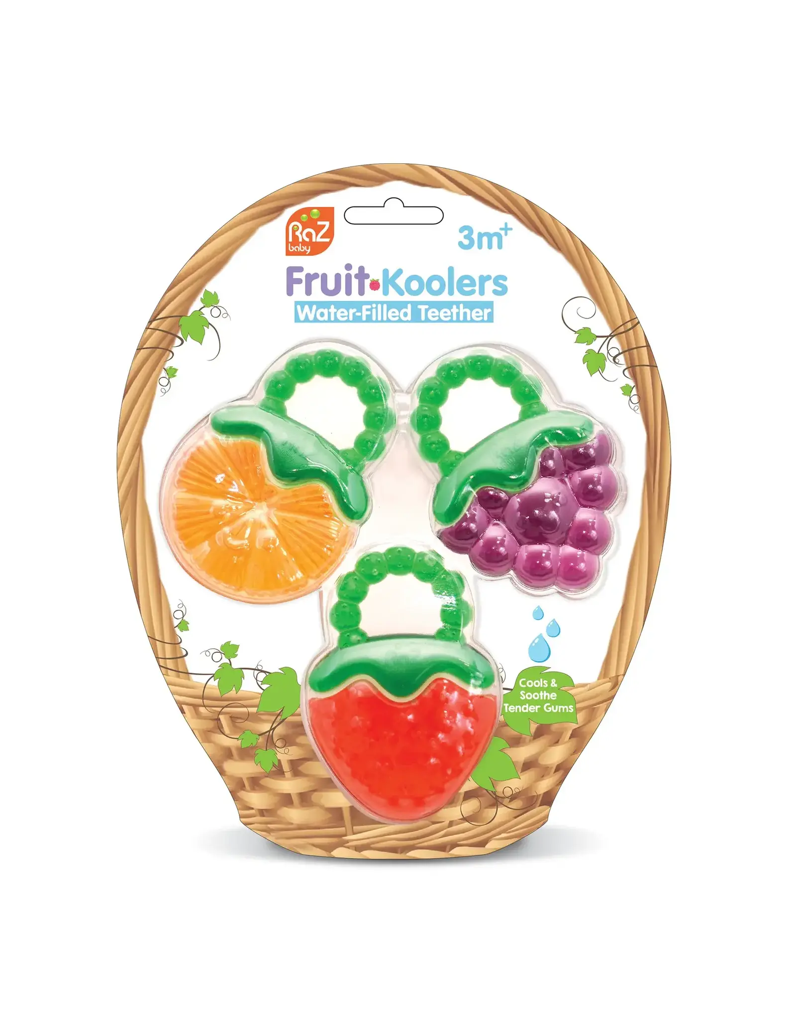 RazBaby Fruit Koolers Water Filled Teether 3 Pack