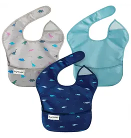 Tiny Twinkle Mess Proof Easy Bib 3 Pack Dinosaur
