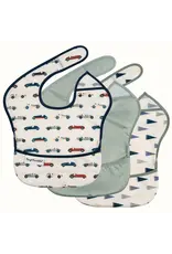 Tiny Twinkle Mess Proof Easy Bib 3 Pack Vintage Cars Flag