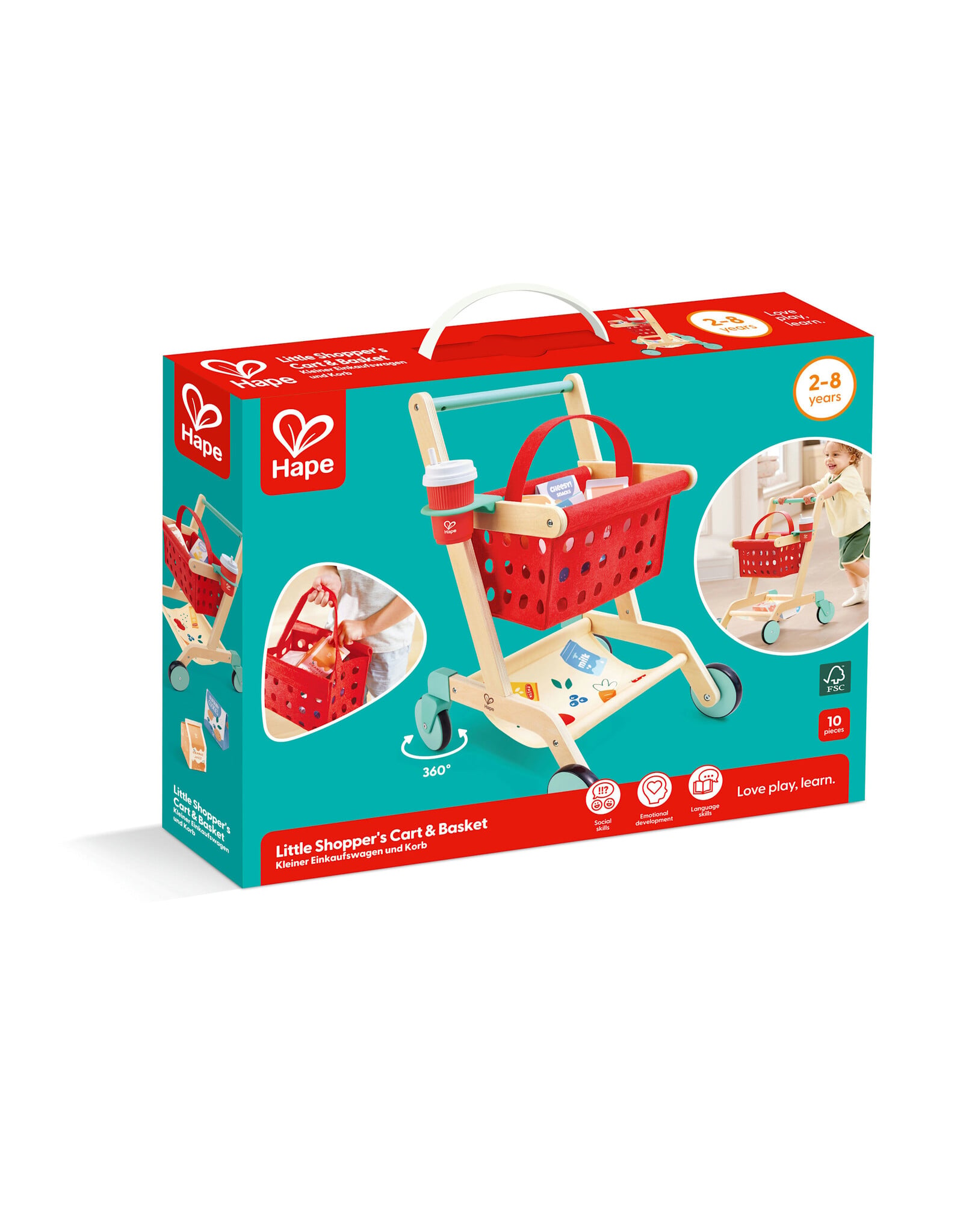 Hape Shopping Cart Little Shopper's Cart & Basket