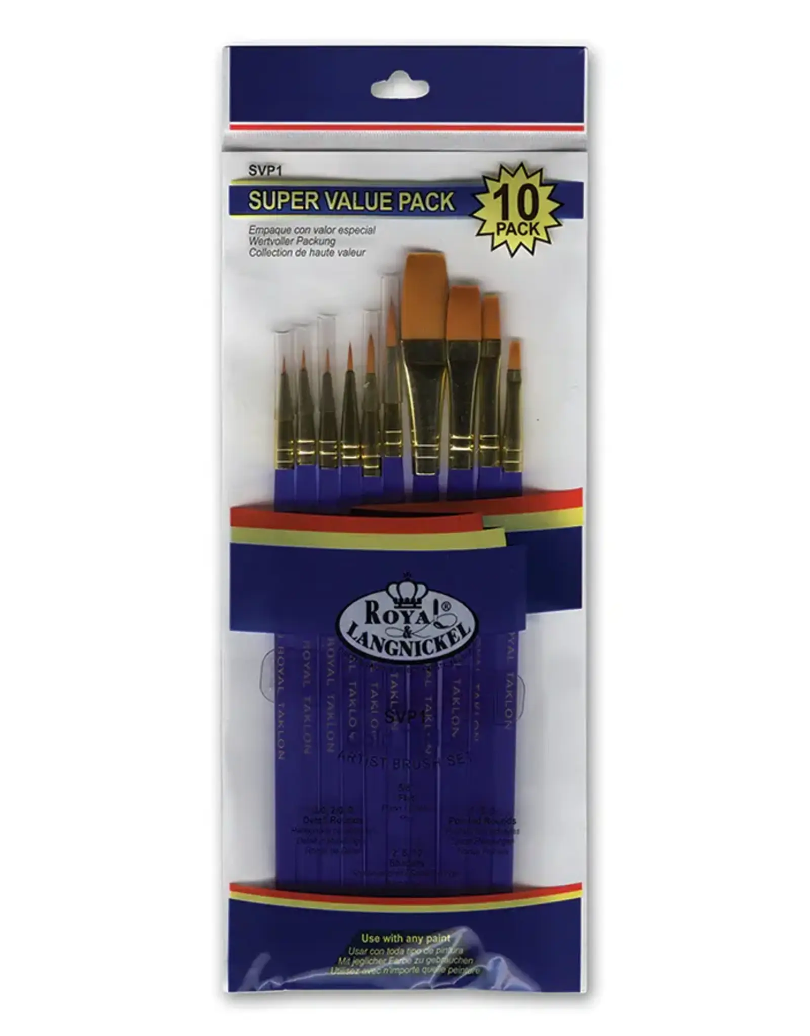 Royal & Langnickel 10 Piece Gold Taklon Brush Set