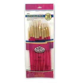 Royal & Langnickel 10 Piece White Bristle Brush Set