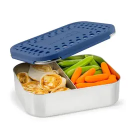 LunchBots Lunchbots Medium Duo Bento Box Blue Lids