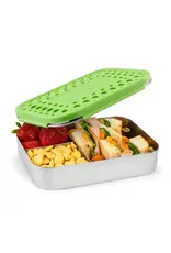 LunchBots Lunchbots Large Trio Stainless Steel 3 Compartment Bento Box Green