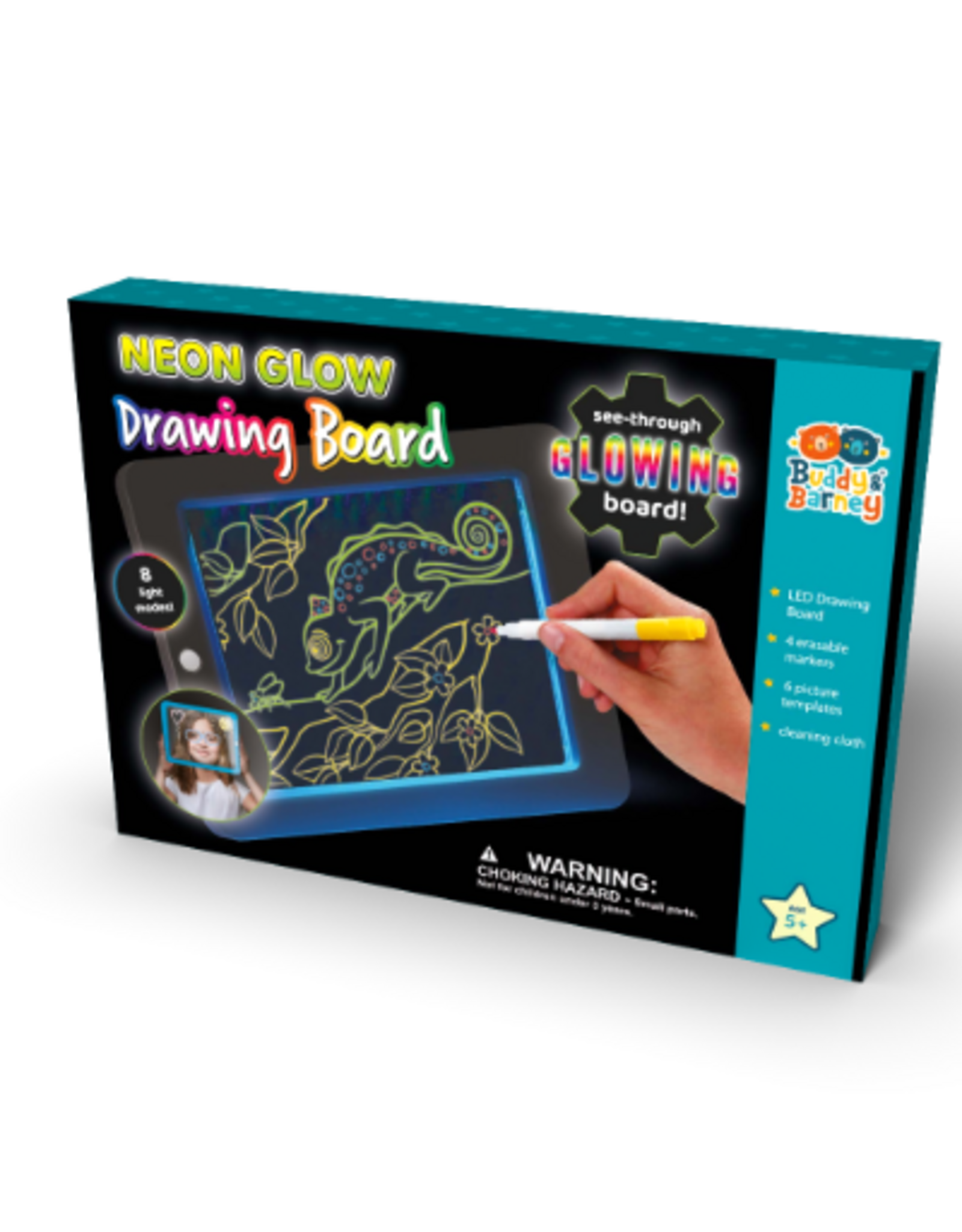 Buddy & Barney Neon Glow Drawing Board LED