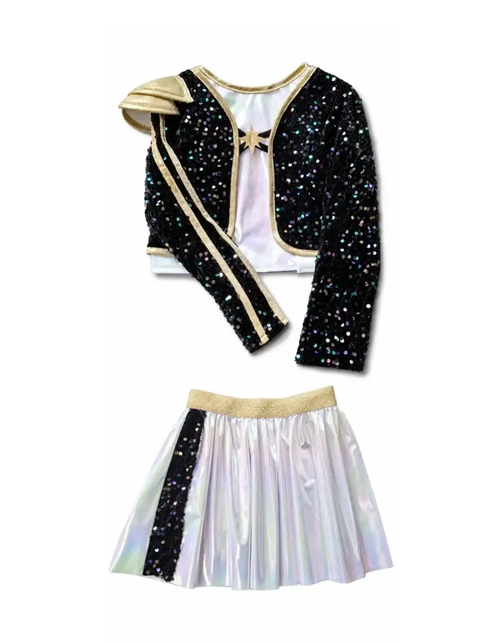 Great Pretenders Rock Star Warrior Set with Jacket & Attached Shirt & Skirt Size 7-8