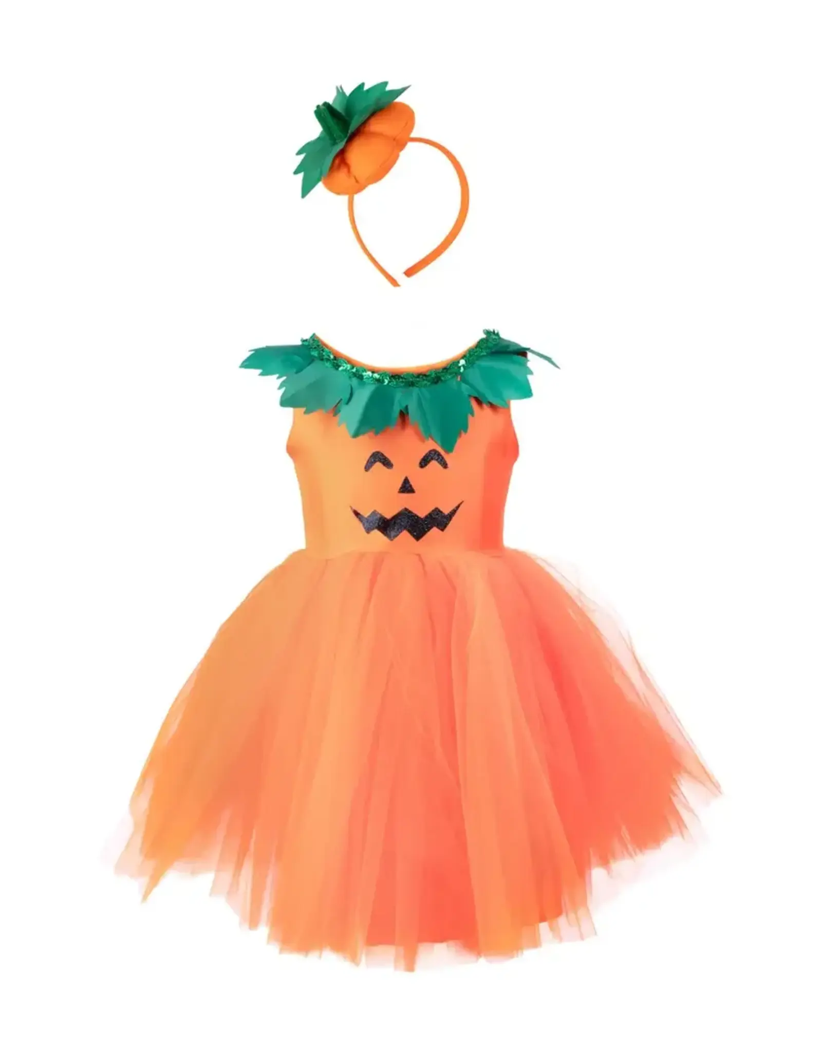 Great Pretenders Pumpkin Patch Princess Dress with Headband Size 3-4