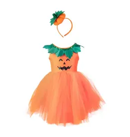 Great Pretenders Pumpkin Patch Princess Dress with Headband Size 3-4
