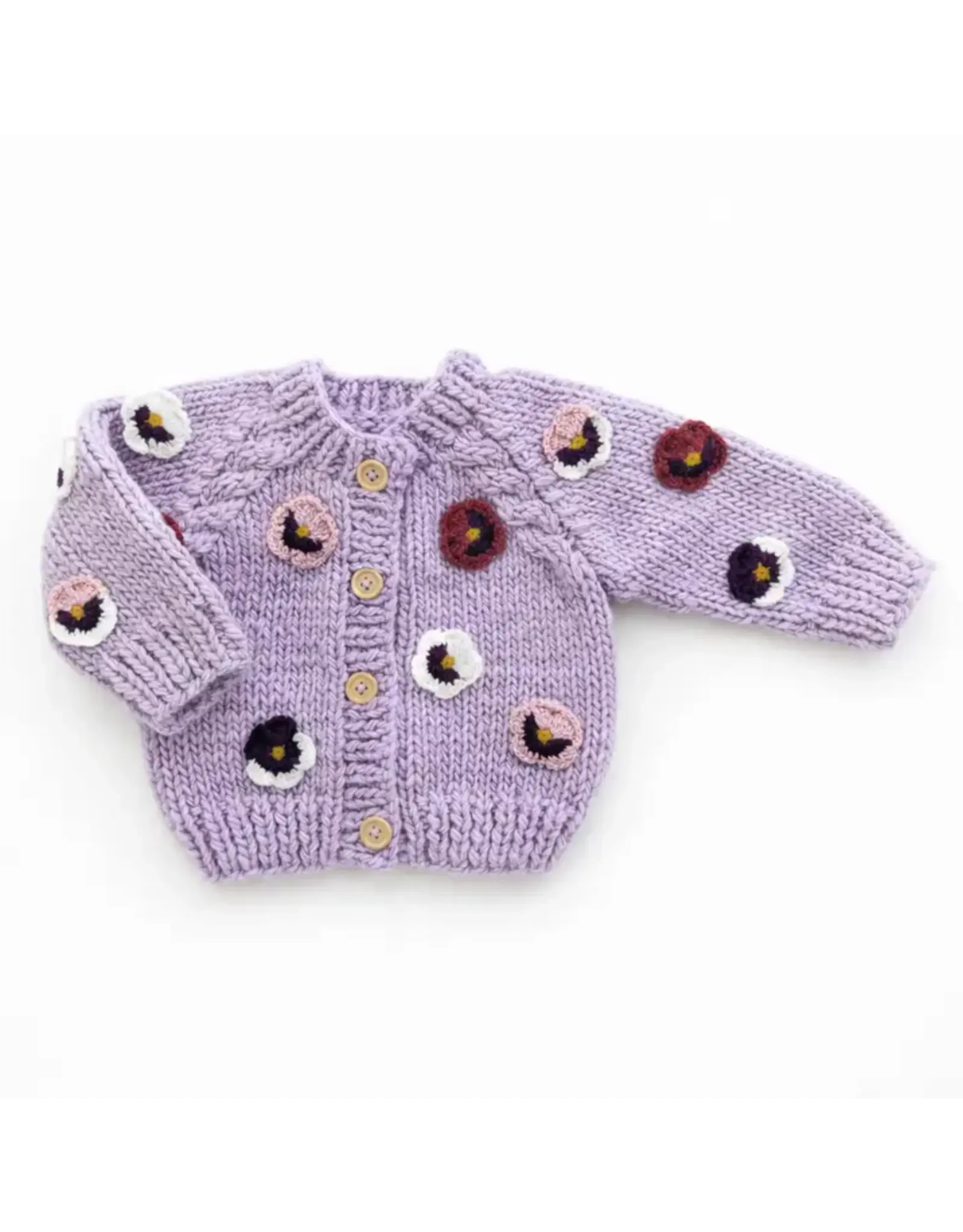 Huggalugs Pansy Cardigan Lilac for Baby & Toddler 3-4T
