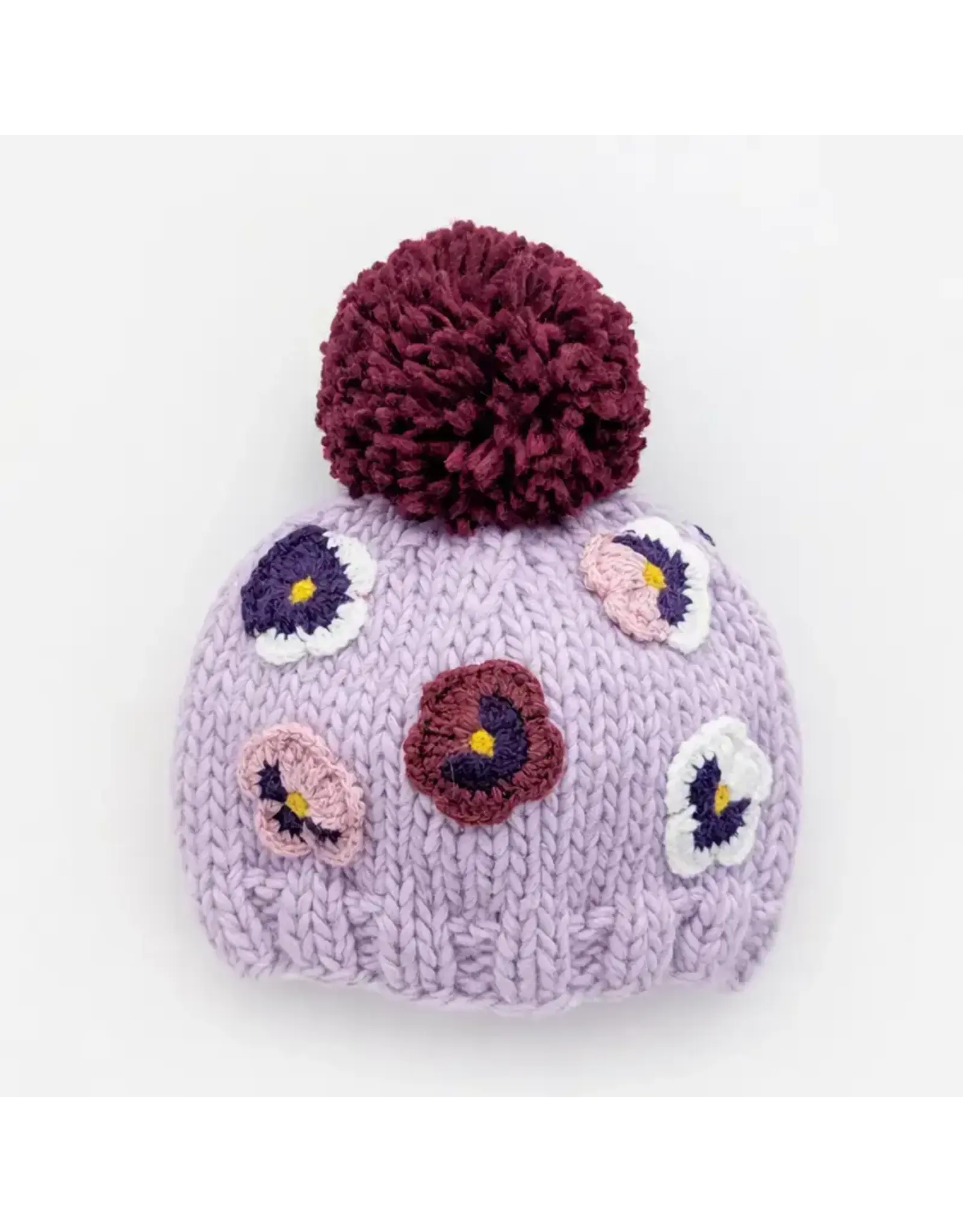 Huggalugs Pansy Lilac Beanie Hat for Baby & Kids 0-6 months