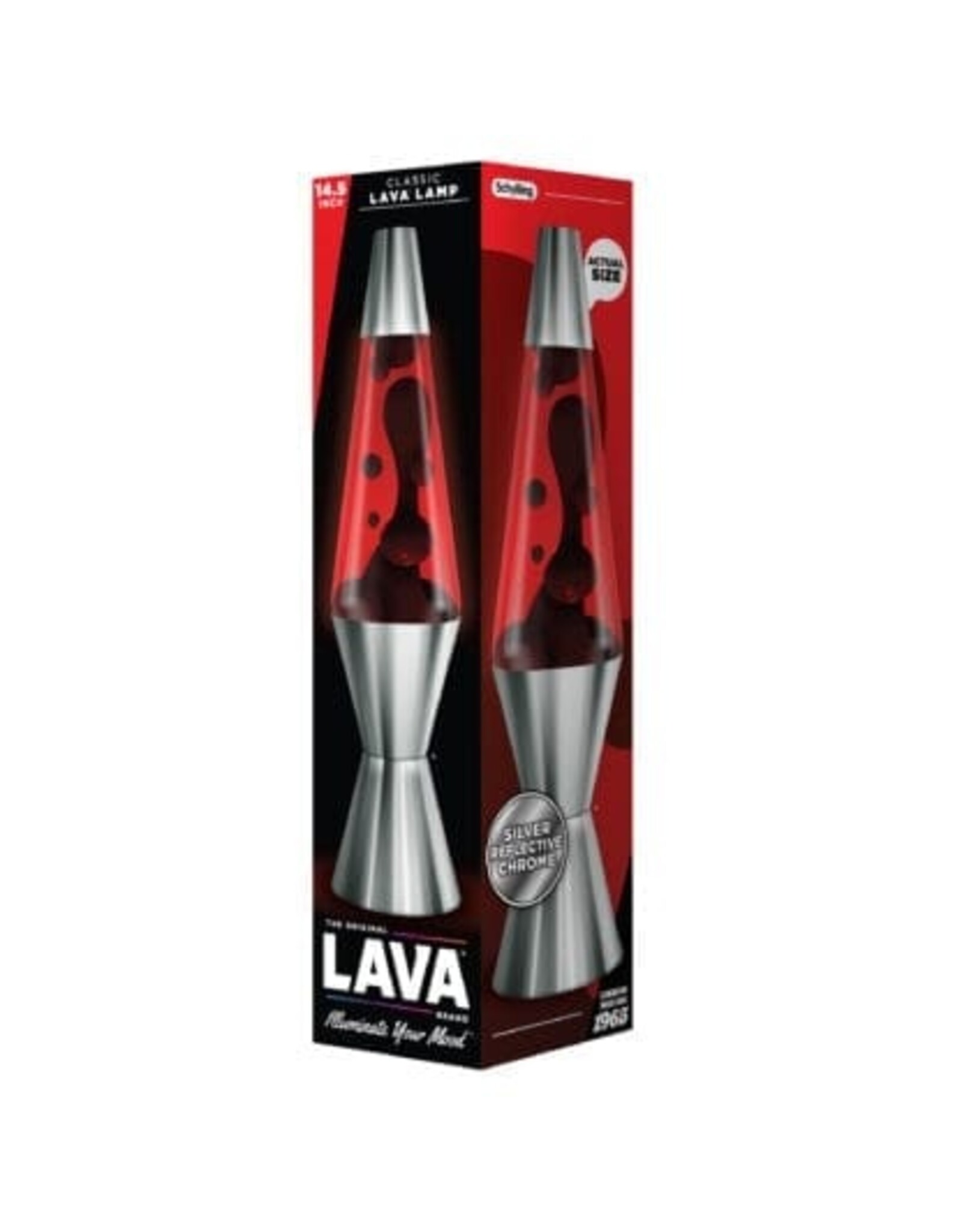 Schylling Lava Lamp Chrome Plated Crimson Black and Red