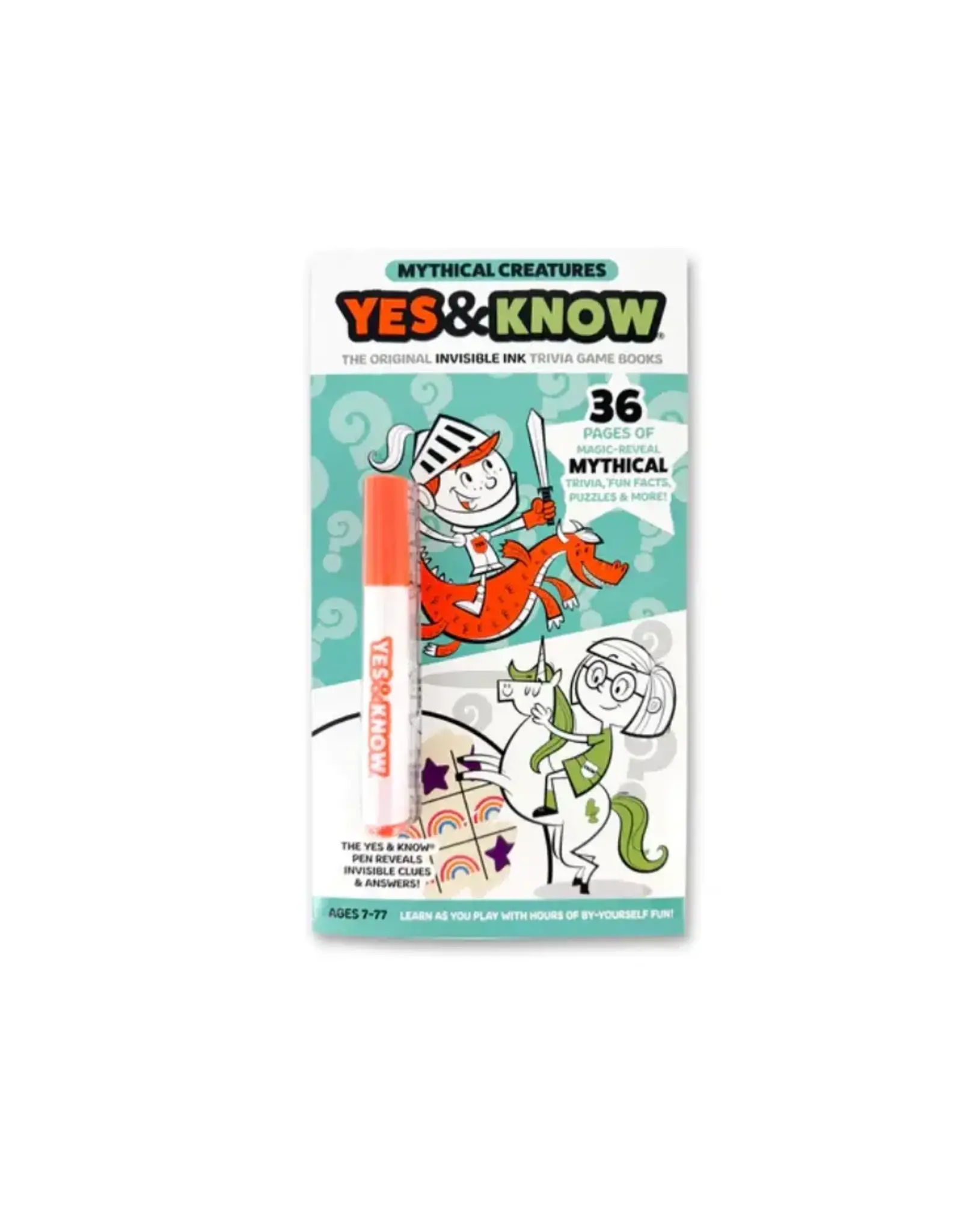 Tree Town Toys Yes & Know Invisible Ink Trivia Game Books Mythical