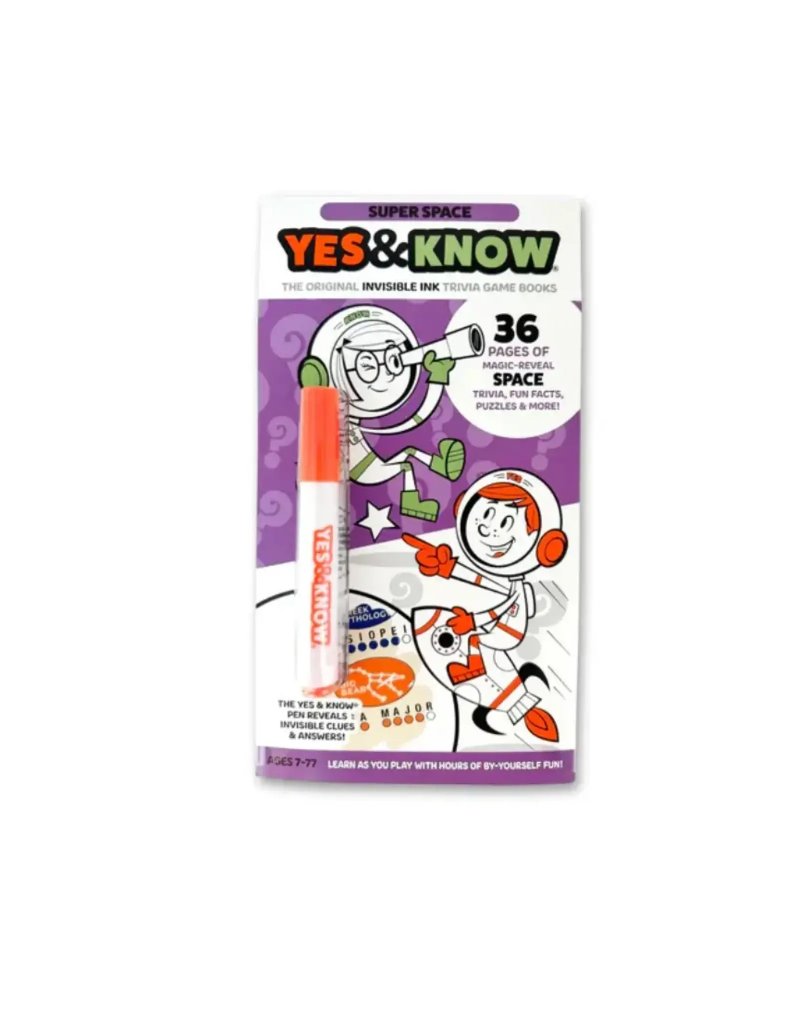 Tree Town Toys Yes & Know Invisible Ink Trivia Game Books Space