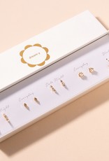Pearl Studs Box Earrings Set